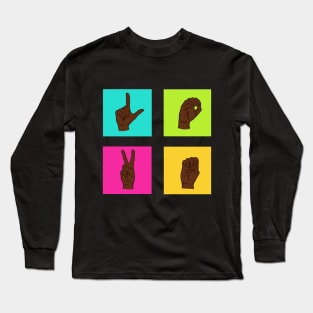 Deaf Black Love hand letters Long Sleeve T-Shirt